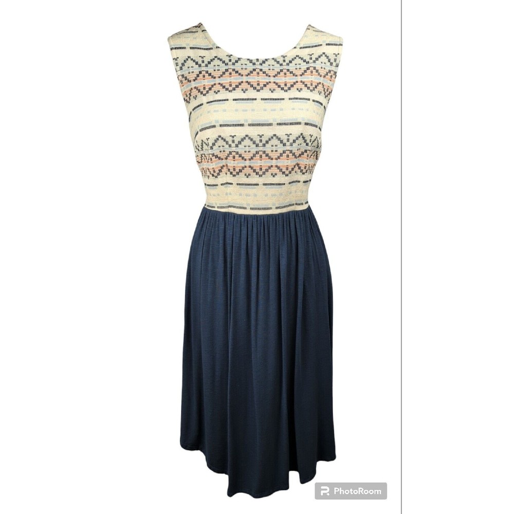DOLAN left Coast Anthropologie Dress Tapestry Dress Soft Blue White S